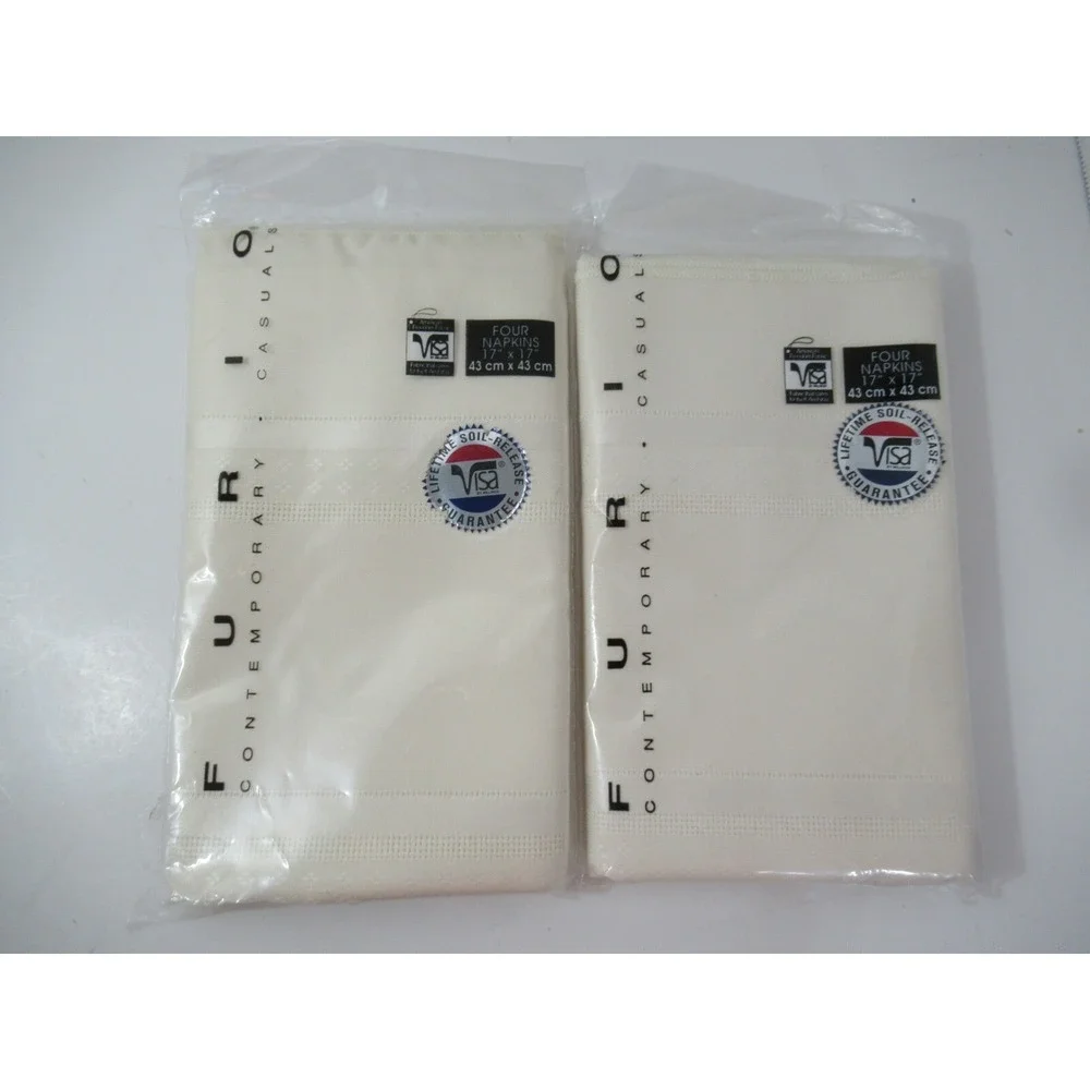 Furio Contemporary casual Visa fabric cloth 8 napkins bone off white